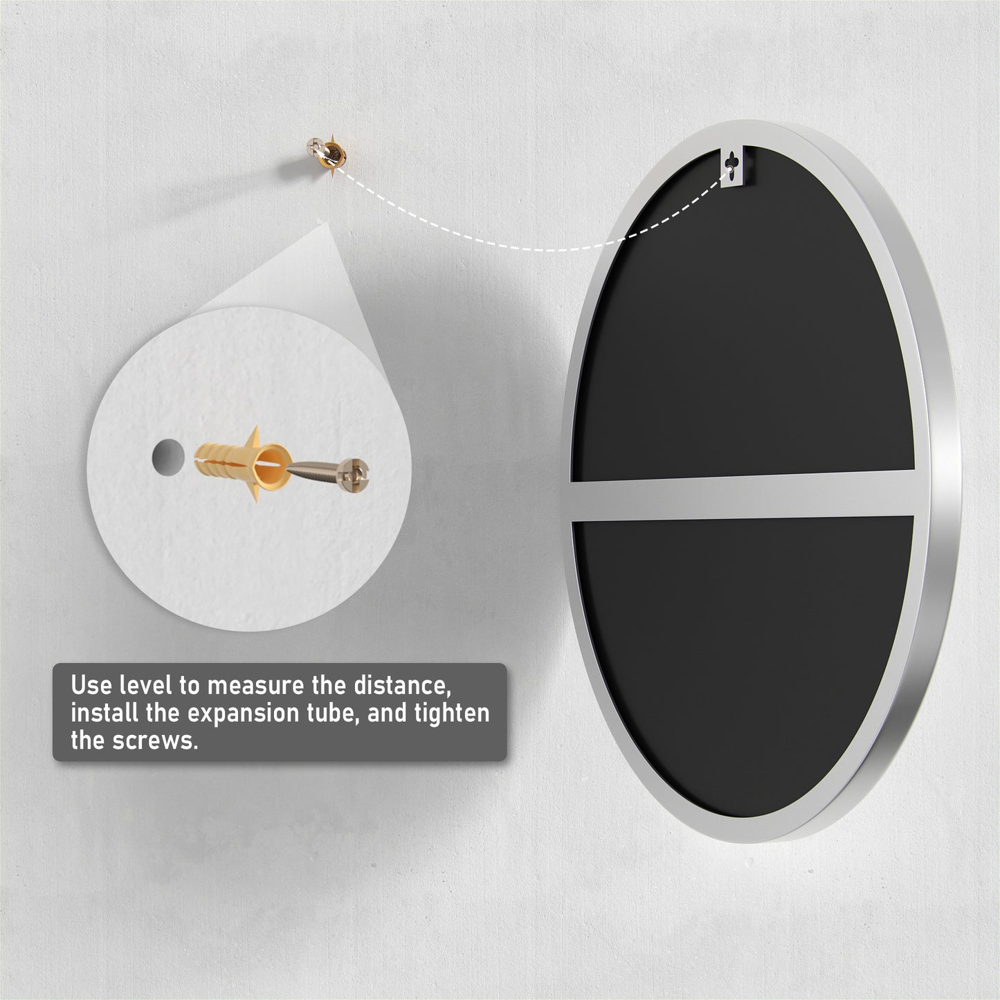PAIHOME Silver Decorative Wall Mirror, Round Vanity Mirror, Iron Frame Modern Bathroom Mirror
