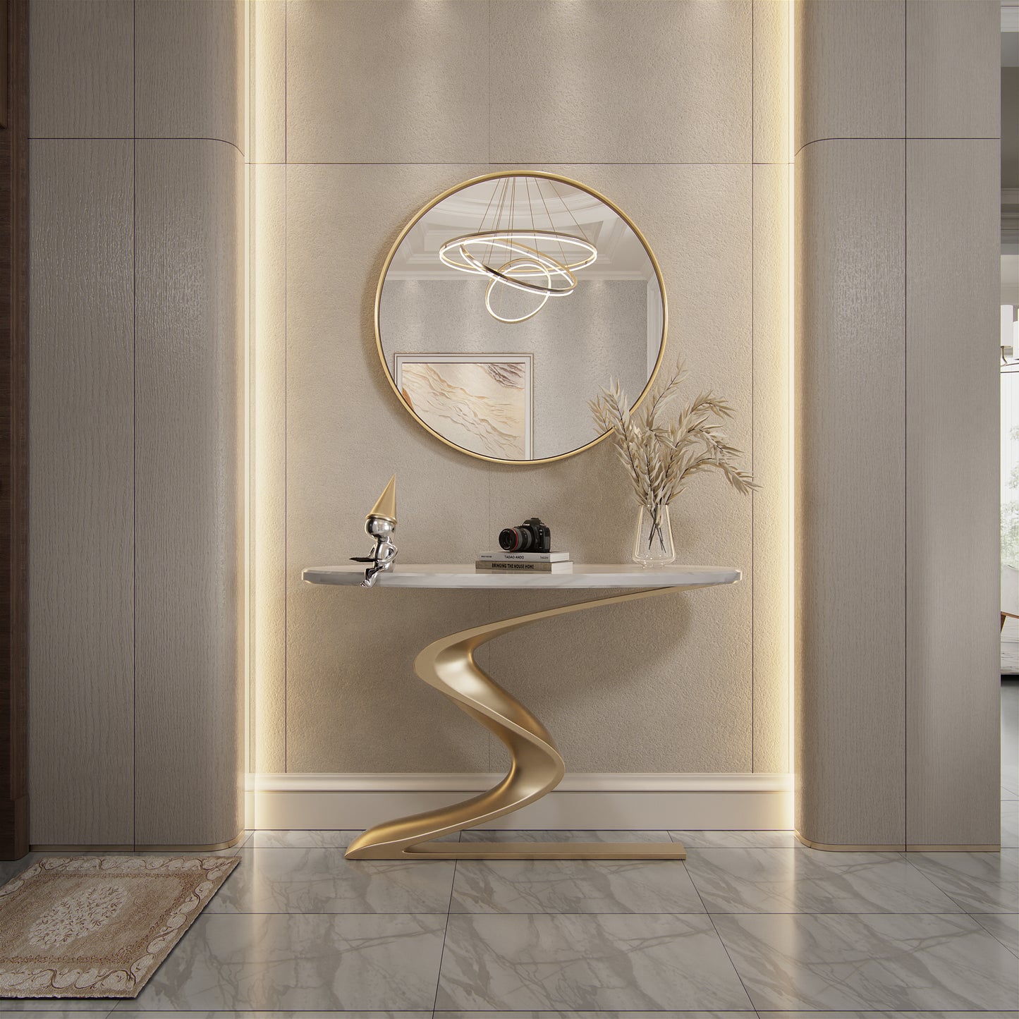 PAIHOME Round Decorative Wall Mirror with Metal Frame, Wall Mounted Vanity Mirror,Modern Bathroom Circle Mirrors