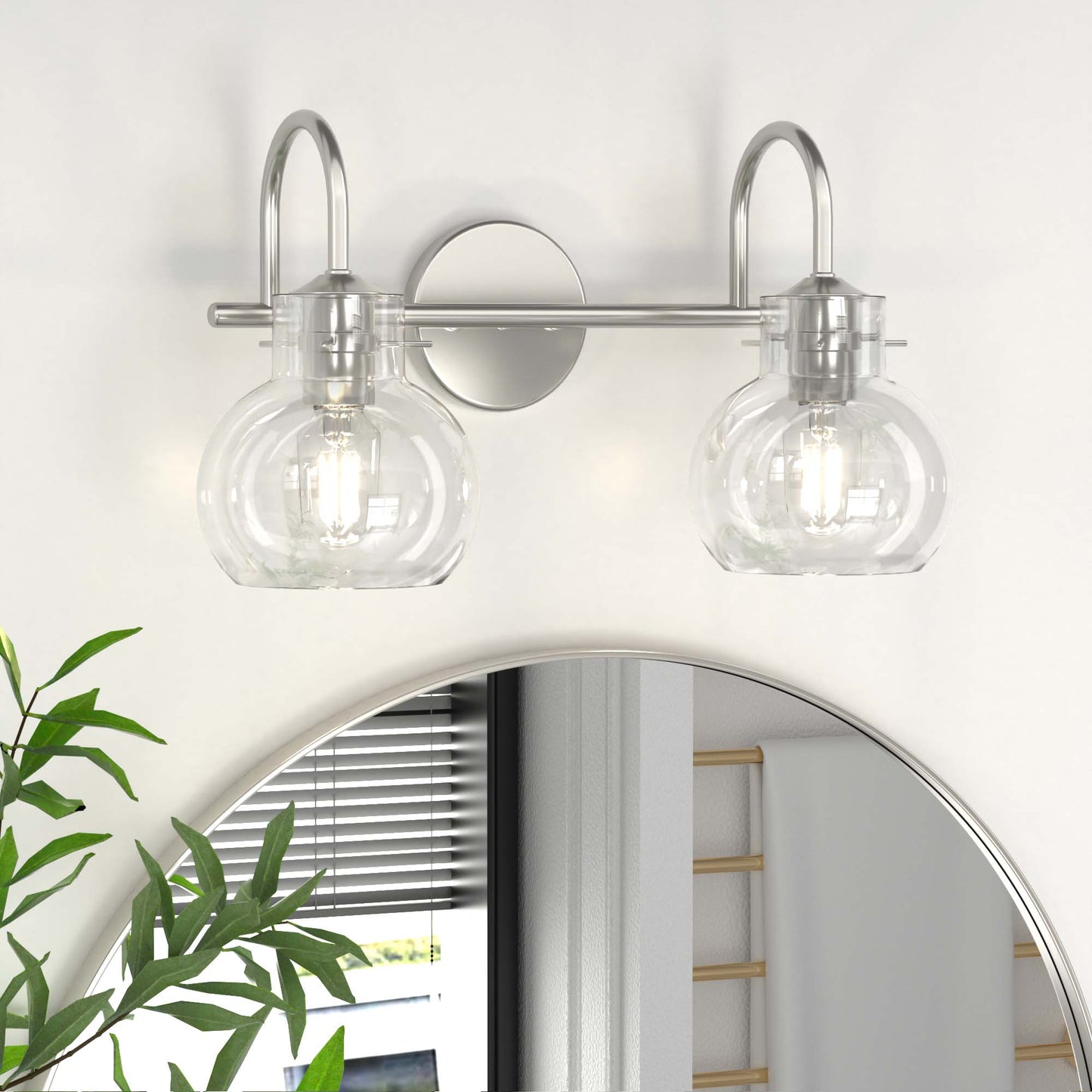 PAIHOME Wall Lights, Vanity Wall Sconce with Clear Glass Globe for Bedside, Living Room, Modern Bathroom Light Fixtures over Mirror