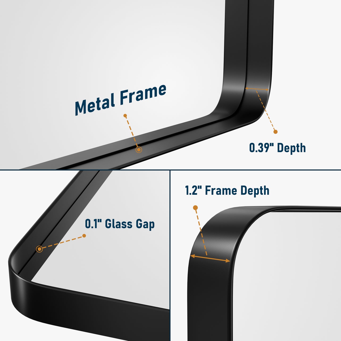 PAIHOME 24"×36" Rectangular Bathroom Wall Mirror-Industrial Vanity Mirror with Black, Shatterproof, Sturdy Frame