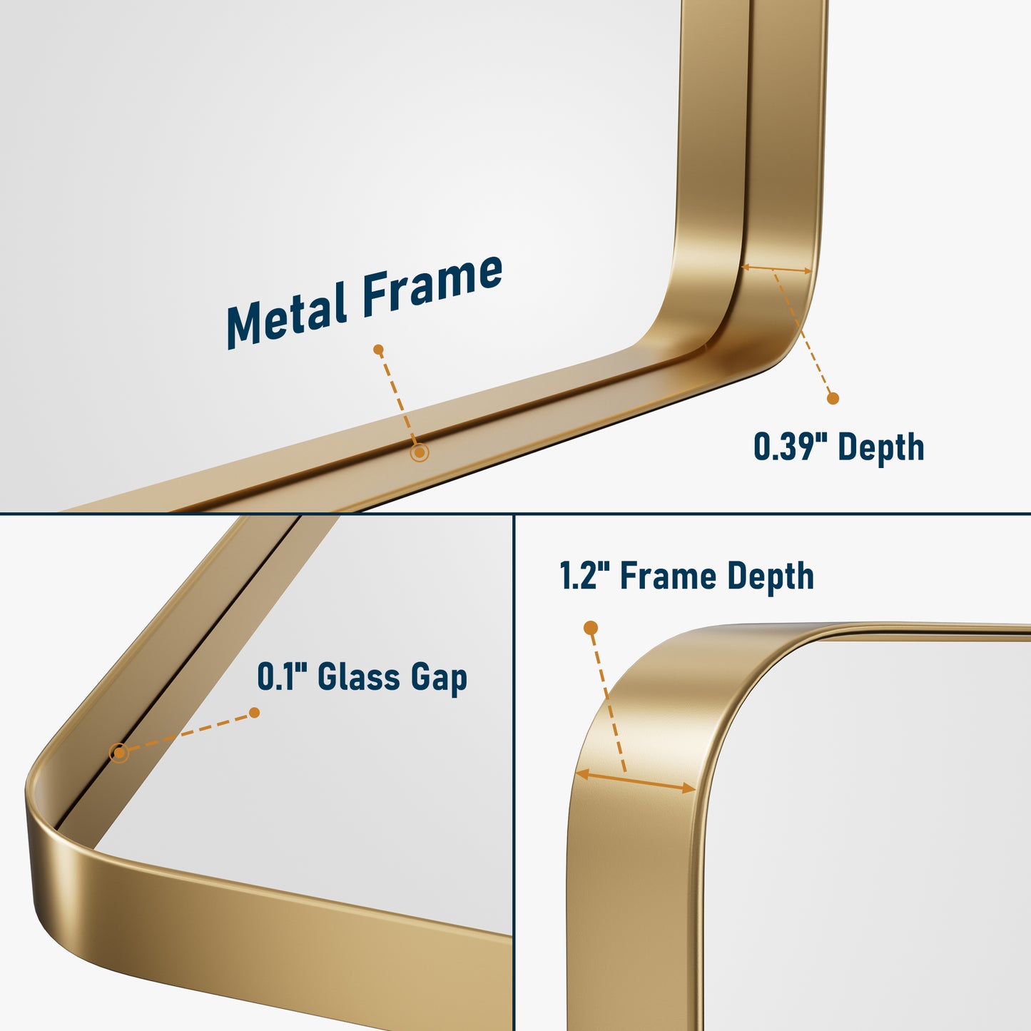 PAIHOME Gold Framed Wall Mirror-Rectangular Bathroom Vanity Mirror with Anti-Corrosion Frame for Hallway Decor