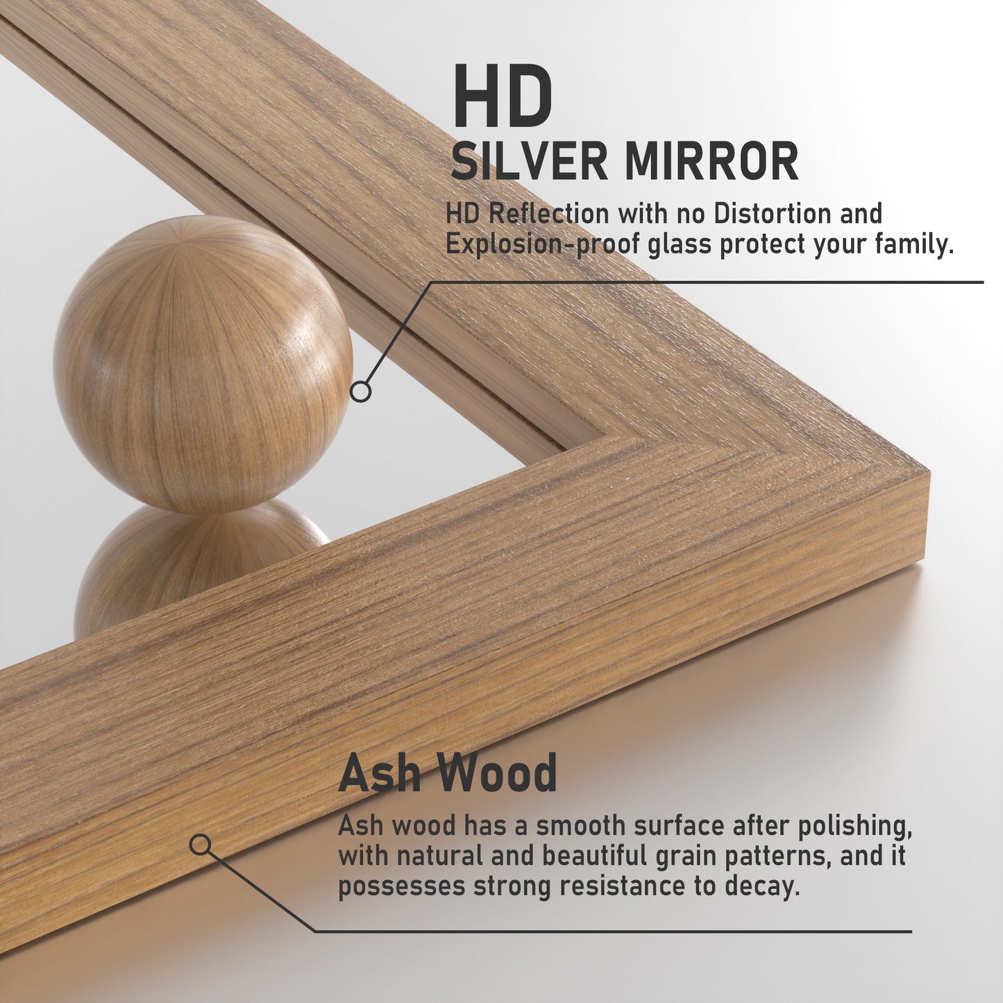 PAIHOME Wood Frame Wall Mirrors, Farmhouse Rectangle Vanity Mirror, Barn Door Bathroom Decorative Mirror