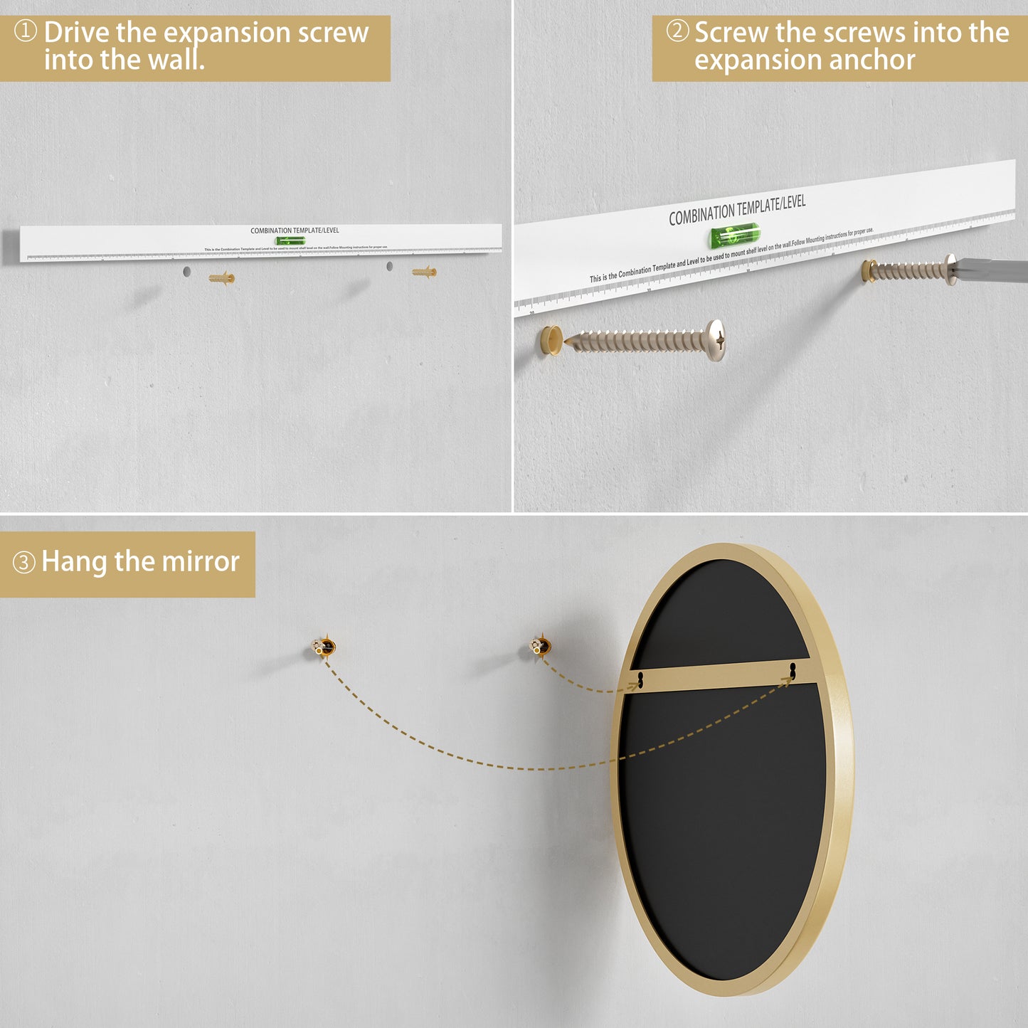 PAIHOME Round Decorative Wall Mirror with Metal Frame, Wall Mounted Vanity Mirror,Modern Bathroom Circle Mirrors