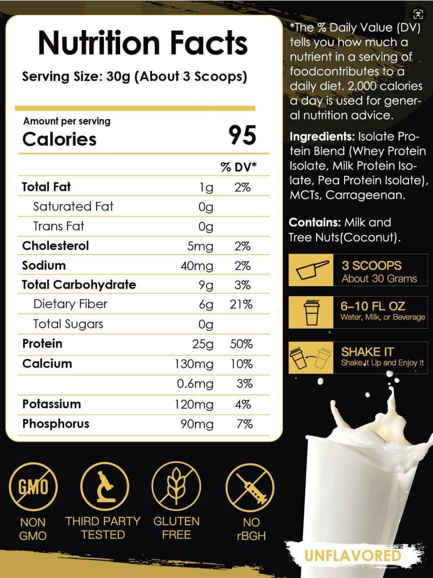 NATURE TARGET Whey Protein: Build Muscle, Aid Recovery, Boost Satiety 25g Protein, 5.5g BCAAs, Grass-Fed Whey, Pea Protein, MCTs - 1.1lb