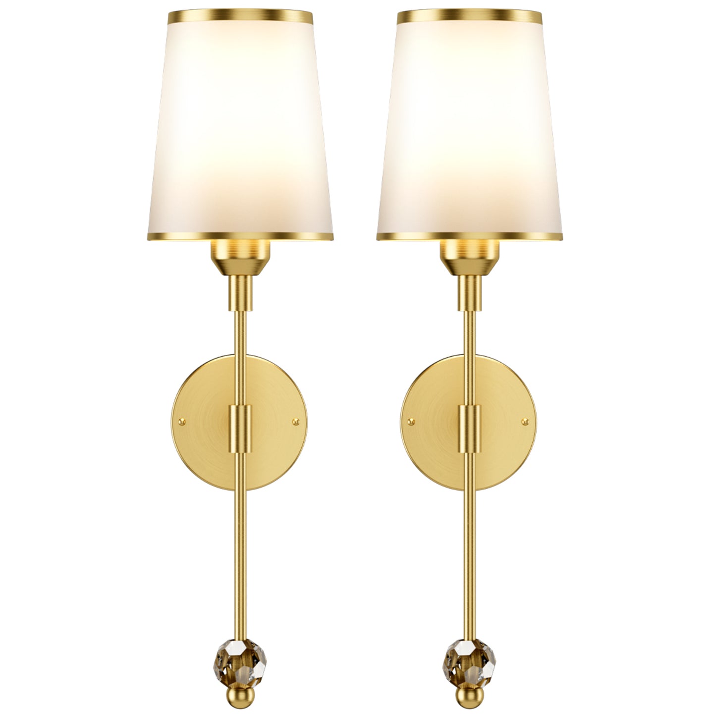 PAIHOME Elegant Wall Sconce Set with Crystal Accent, Bedroom Living Room Hallway Feature Wall Lighting Fixtures