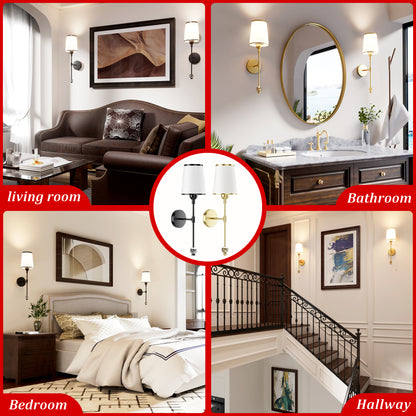 PAIHOME Elegant Wall Sconce Set with Crystal Accent, Bedroom Living Room Hallway Feature Wall Lighting Fixtures