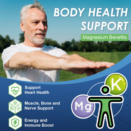 Magnesium Glycinate 500mg, Chelated Magnesium with Zinc & Vitamin D3 for Muscle, Nerve & Bone, Support Heart Health & Leg Cramp, Strength Immune System - 120 Capsules