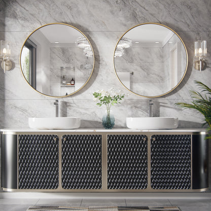 PAIHOME Round Decorative Wall Mirror with Metal Frame, Wall Mounted Vanity Mirror,Modern Bathroom Circle Mirrors
