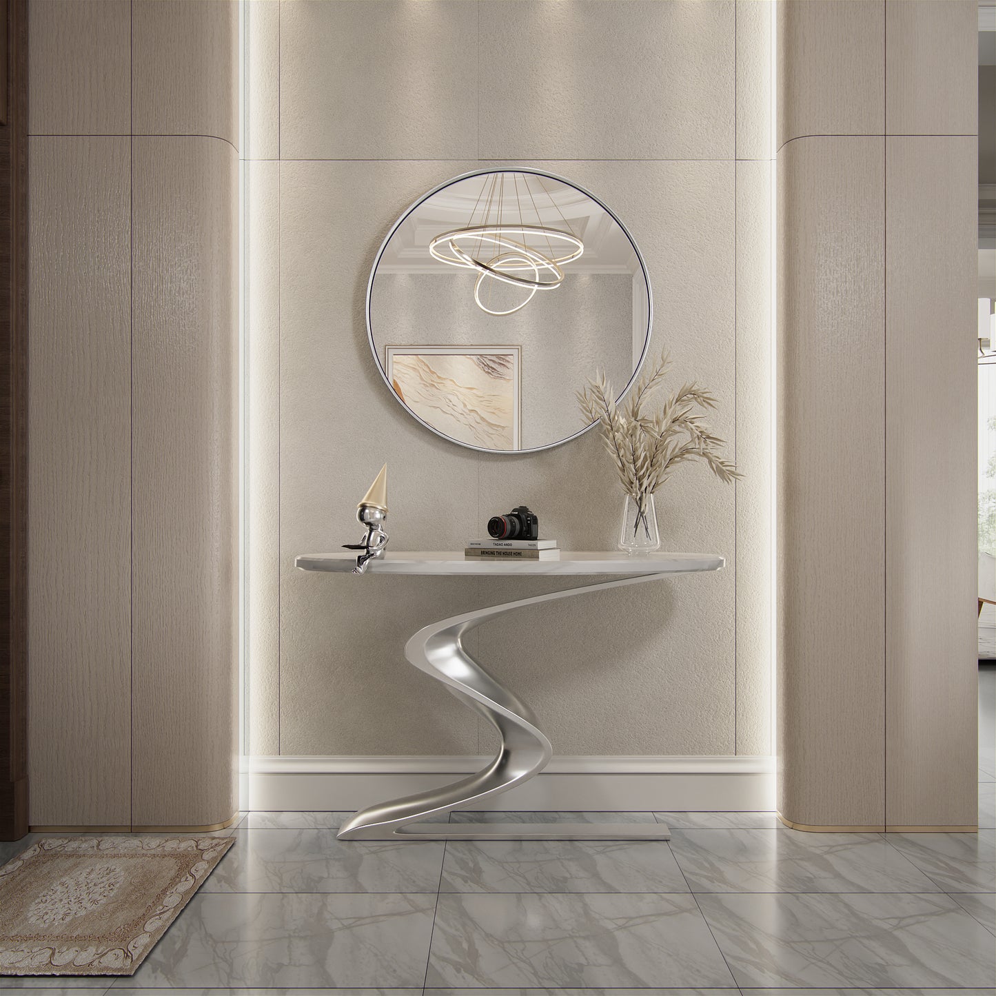 PAIHOME Round Decorative Wall Mirror with Metal Frame, Wall Mounted Vanity Mirror,Modern Bathroom Circle Mirrors