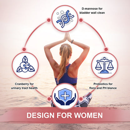 NATURE TARGET Women 4 in 1 Probiotics 100Billion CFU with D-Mannose and Cranberry -45packets