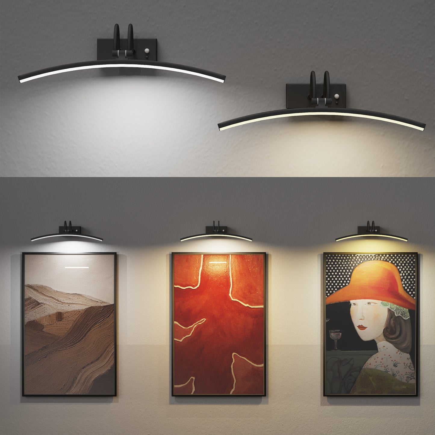 PAIHOME Arched Wall Sconce, Modern Lighting Fixture with Minimalist Design, Stylish Energy-Efficient Wall Sconce with Dimmable Glow for Hallway