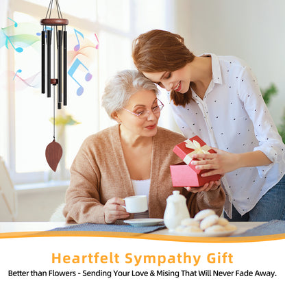 PAIHOME Aluminium Wind Chimes for Garden, Outdoor Windbell with Relaxing Sounds for Patio, Porch, Yard. Deep Tone Wood Hanging Decoration Wind Catcher