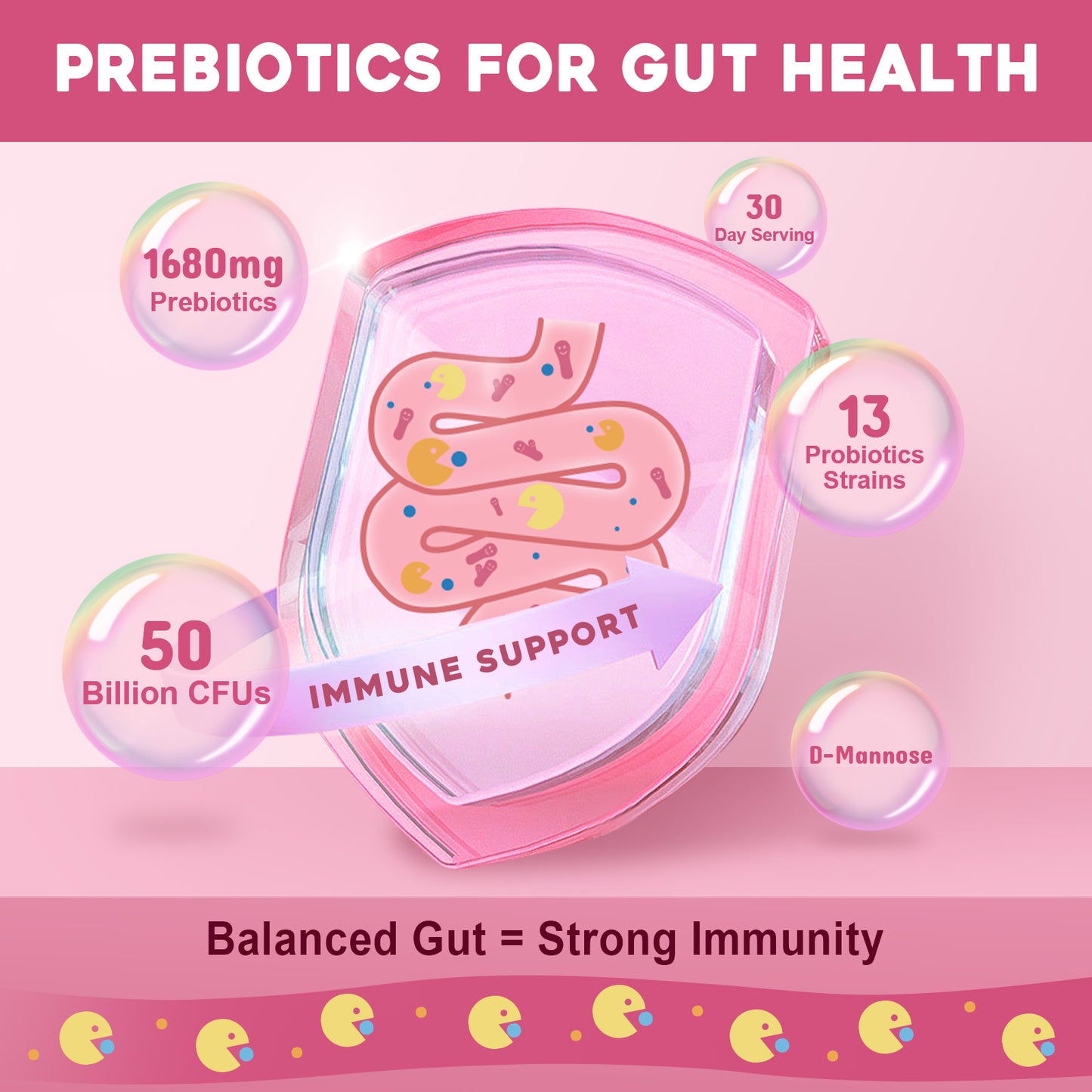 NATURE TARGET Women’s Prebiotics and Probiotics, 50 Billion CFUs+31 strains of probiotics - 30 packets