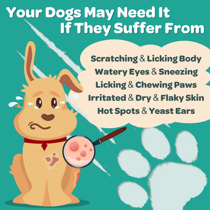 NATURE TARGET Freeze-Dried Allergy Chews for Dogs. Formulated with probiotics, colostrum & Omega 3 to relieve itching, scratching & hot spots, supporting immune & skin health - 120 chews