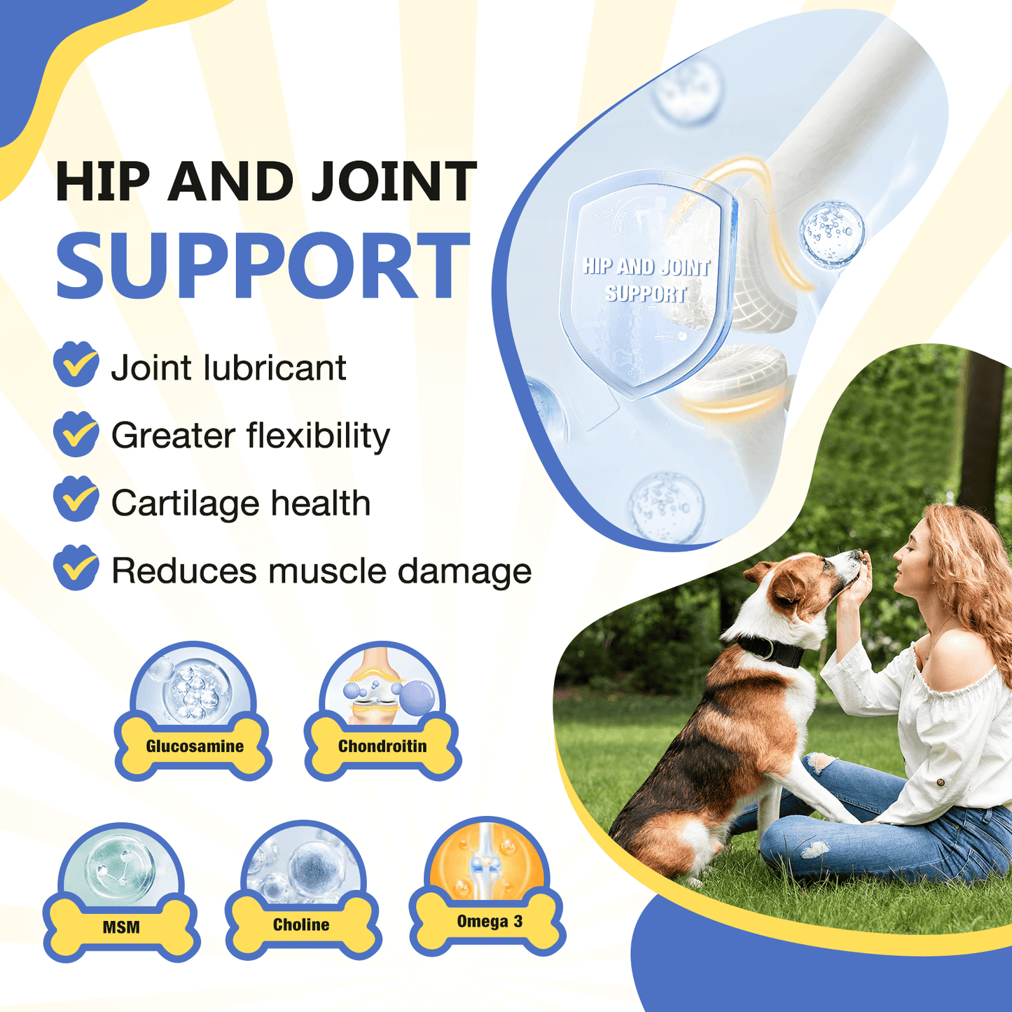 NATURE TARGET Dog Multivitamins with Minerals, Probiotics, Glucosamine, Enzymes for Immune, Digestive, Joint, Hip, Skin & Coat Health - 120 Chews