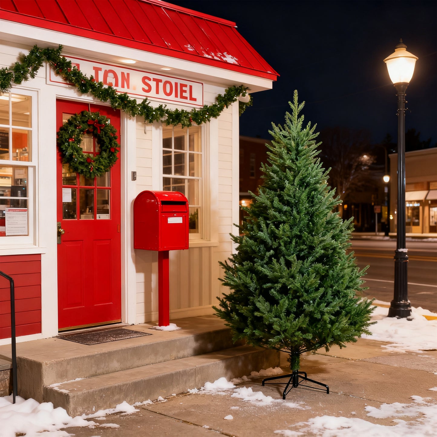 Artificial Christmas Tree - Realistic Green PVC Holiday Tree with Metal Stand for Small Spaces and Easy Assembly