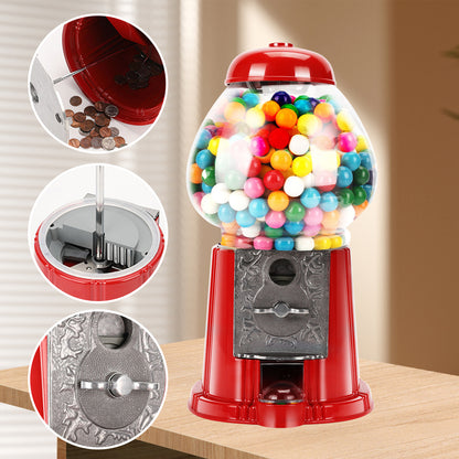 PAIHOME Vintage Red Gumball Machine with Sturdy Metal Stand - 38 Inch Tall Candy Dispenser for Halloween Christmas Fun Party Gift