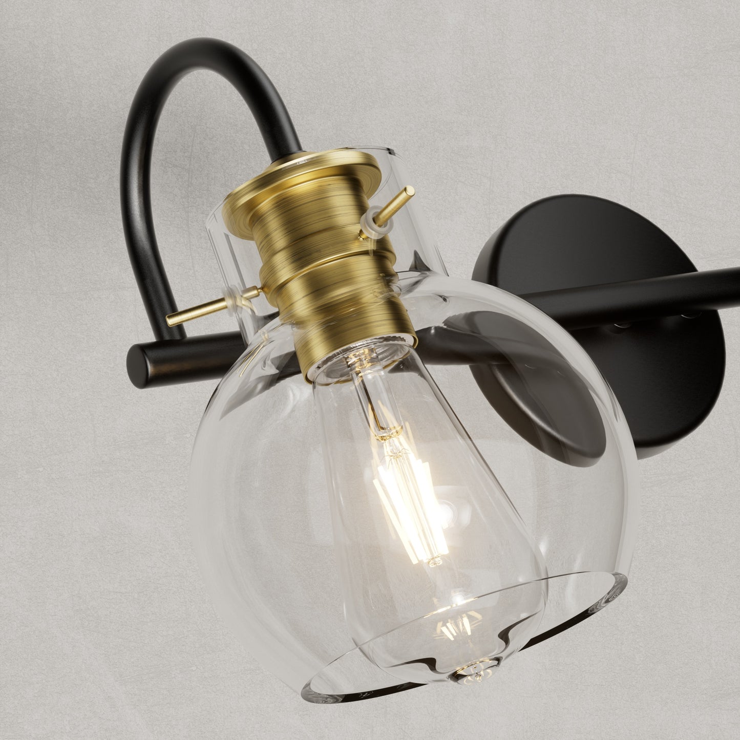 PAIHOME Vanity Wall Sconce, Wall Lights with Globe Glass Shade for Bedside, Rustic Bathroom Light Fixtures over Mirror, E26 Base