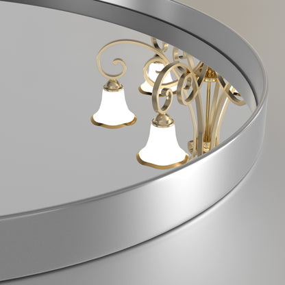 Oval Bathroom Mirror, Silver Vanity Mirror Wall Mounted - PAIHOME