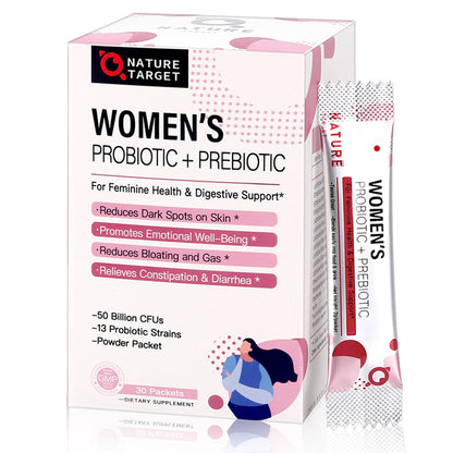 NATURE TARGET Probiotics 10-Pack Mix/3‑Box Set: Women/Men/Kids 60B CFU 13 Strains + Women’s 100B CFU 45-Day with D‑Mannose & Cranberry + Women’s Weight/Loss/Immune/Digestive Support; Prebiotics+Probiotics, Shelf Stable, Non‑GMO, Gluten‑Free