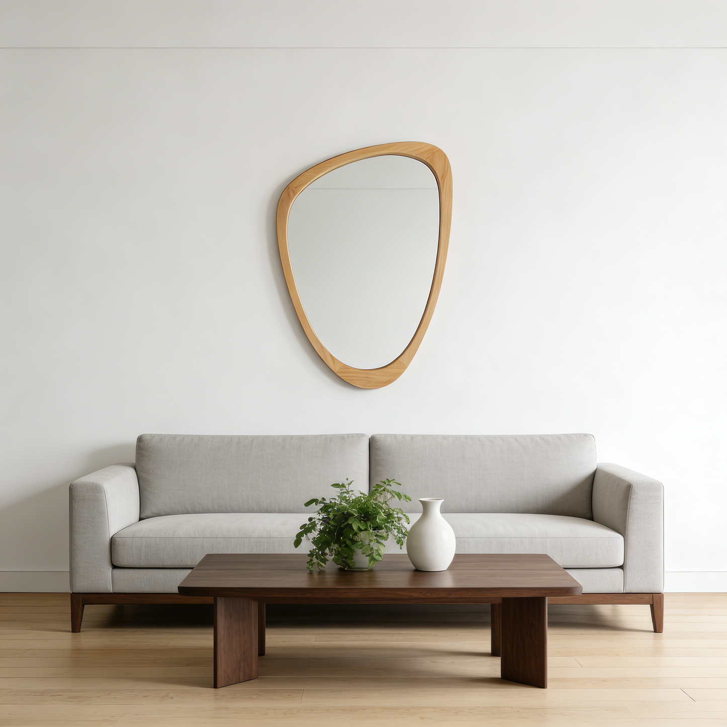 Organic Teardrop Mirror, Irregular Decorative Mirror -  PAIHOME: Modern Style, Solid Wood Frame, HD Tempered Glass