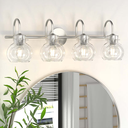 PAIHOME Wall Lights, Vanity Wall Sconce with Clear Glass Globe for Bedside, Living Room, Modern Bathroom Light Fixtures over Mirror