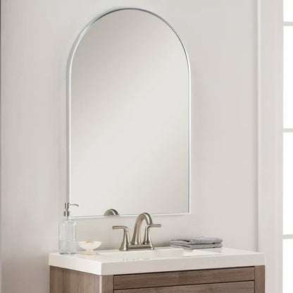 20" x 30" Arched Bathroom Mirror, Elegant Vanity Mirror with Slim Metal Frame - PAIHOME