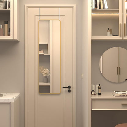 Full Length Door Mirror with Over-the-Door Hooks – Modern Tall Hanging Mirror for Bedroom, Bathroom & Entryway
