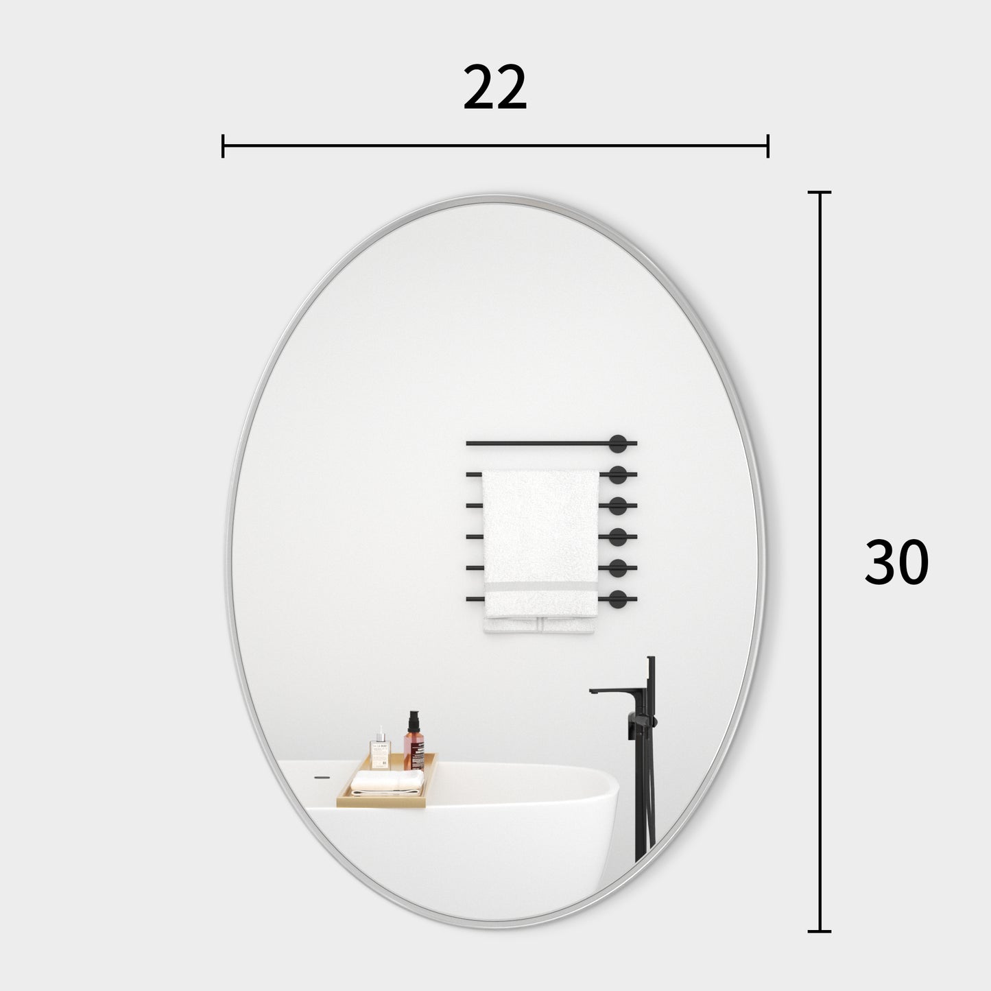 Oval Bathroom Mirror Wall Mounted, Decorative Over Sink Vanity Mirror - PAIHOME
