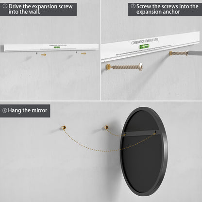 PAIHOME Round Decorative Wall Mirror with Metal Frame, Wall Mounted Vanity Mirror,Modern Bathroom Circle Mirrors