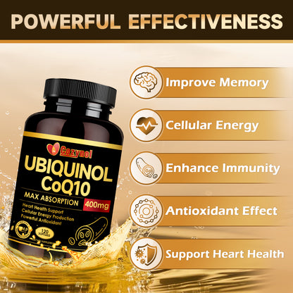 CoQ10 Ubiquinol 400mg, High Absorption Coenzyme Q10 120 Count