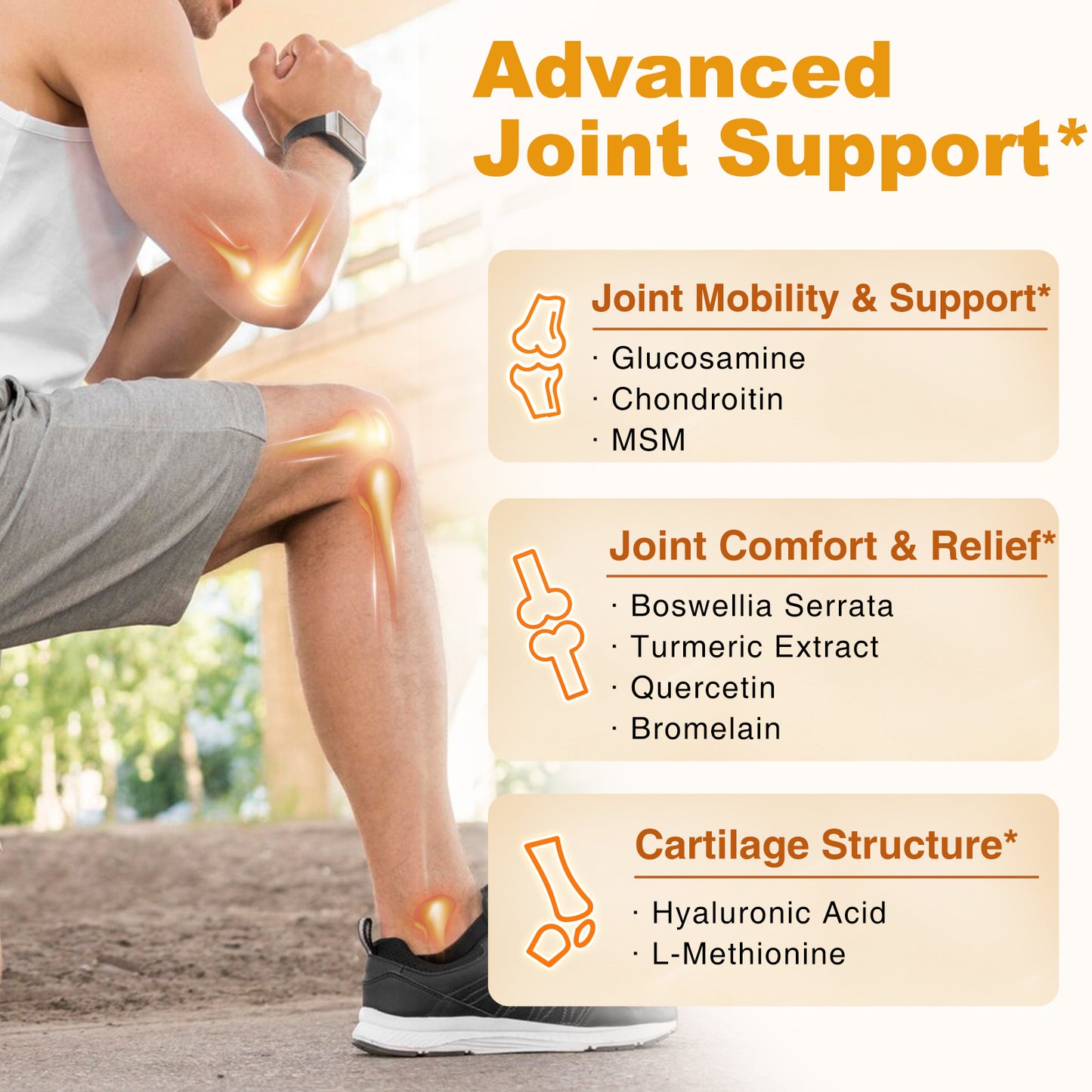 Glucosamine Chondroitin Joint Support Supplement, with MSM Turmeric Boswellia, Glucosamine Sulfate, Glucosamine Chondroitin MSM, for Joint Supports & Relief -120 Capsules