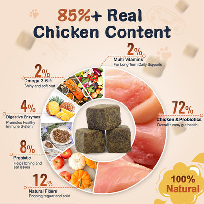 ZEBORA Probiotics for Dogs, Dog Probiotics for Digestive Health, Plus Pumpkin and Fish Oil, for Gut & Itchy - 120Soft Chews