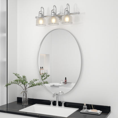 Oval Bathroom Mirror, Silver Vanity Mirror Wall Mounted - PAIHOME