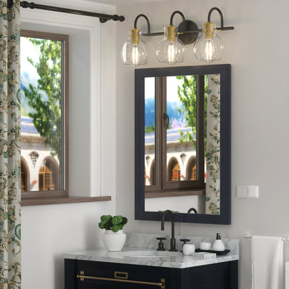 PAIHOME Vanity Wall Sconce, Wall Lights with Globe Glass Shade for Bedside, Rustic Bathroom Light Fixtures over Mirror, E26 Base