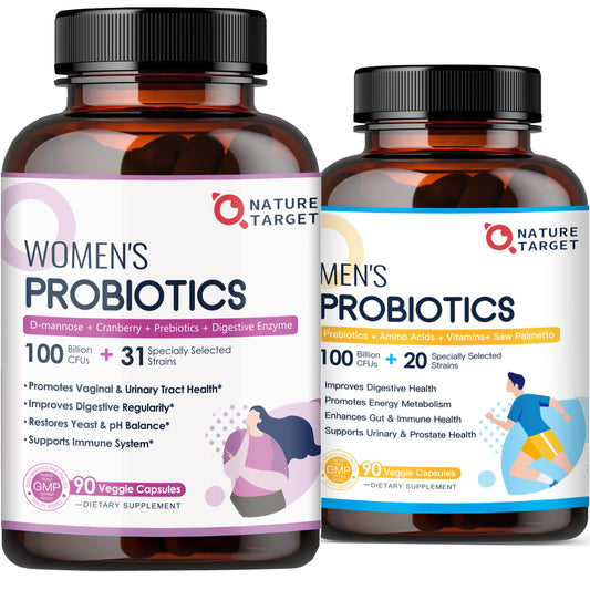 NATURE TARGET  (Pack of 2) 100 Billion CFUs Probiotics for Women and Men - 90 Capsules
