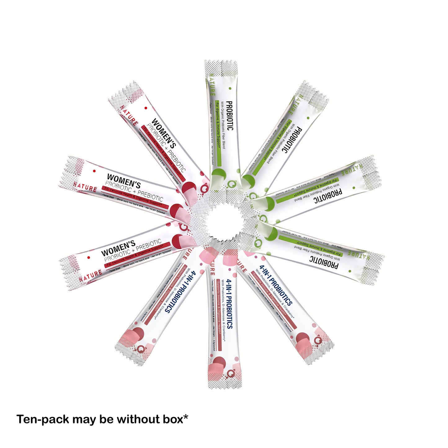 NATURE TARGET Probiotics 10-Pack Mix/3‑Box Set: Women/Men/Kids 60B CFU 13 Strains + Women’s 100B CFU 45-Day with D‑Mannose & Cranberry + Women’s Weight/Loss/Immune/Digestive Support; Prebiotics+Probiotics, Shelf Stable, Non‑GMO, Gluten‑Free