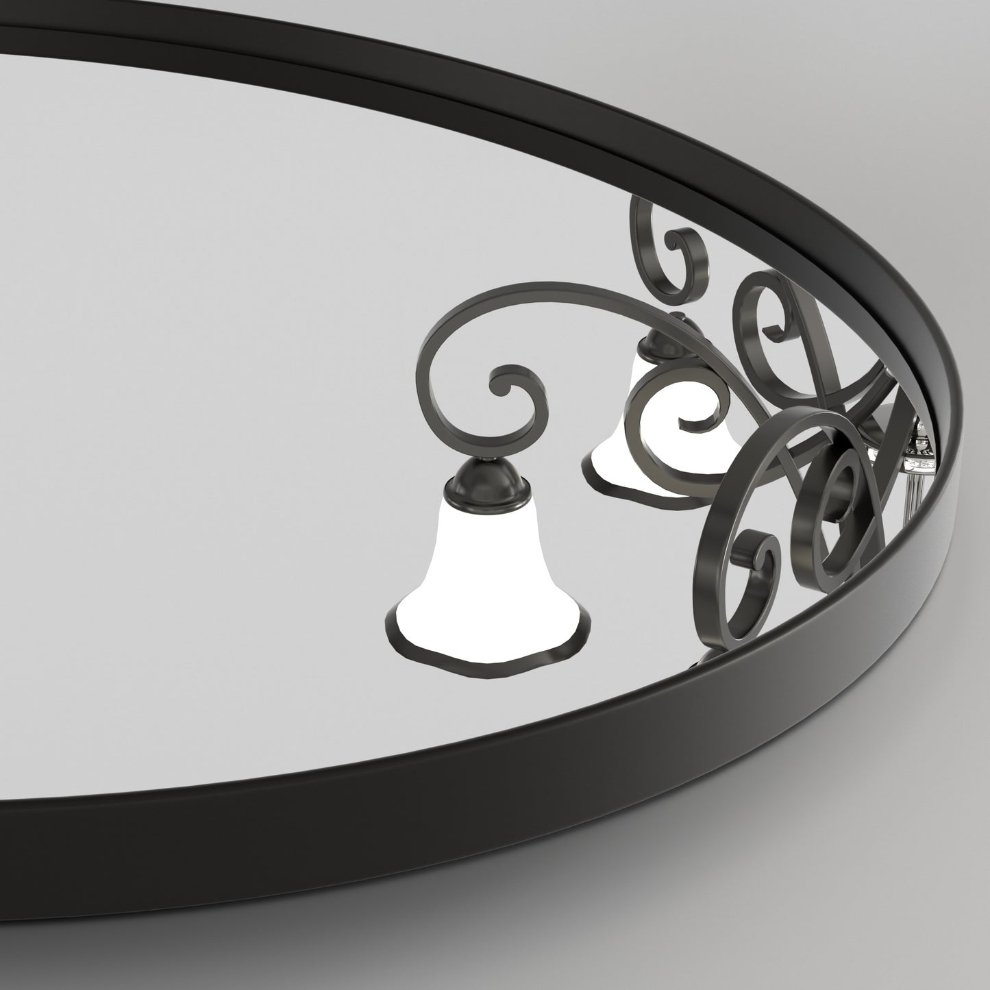 18" Round Wall Mirror Black, Circle Mirror for Wall Decor, Bathroom Mirror Metal Frame - PAIHOME