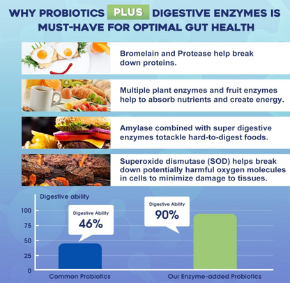ZEBORA  Probiotics for Women & Men - 100 Billion Plus Digestive Enzymes & Prebiotics, Highest Potency 3-in-1 -  30 packets