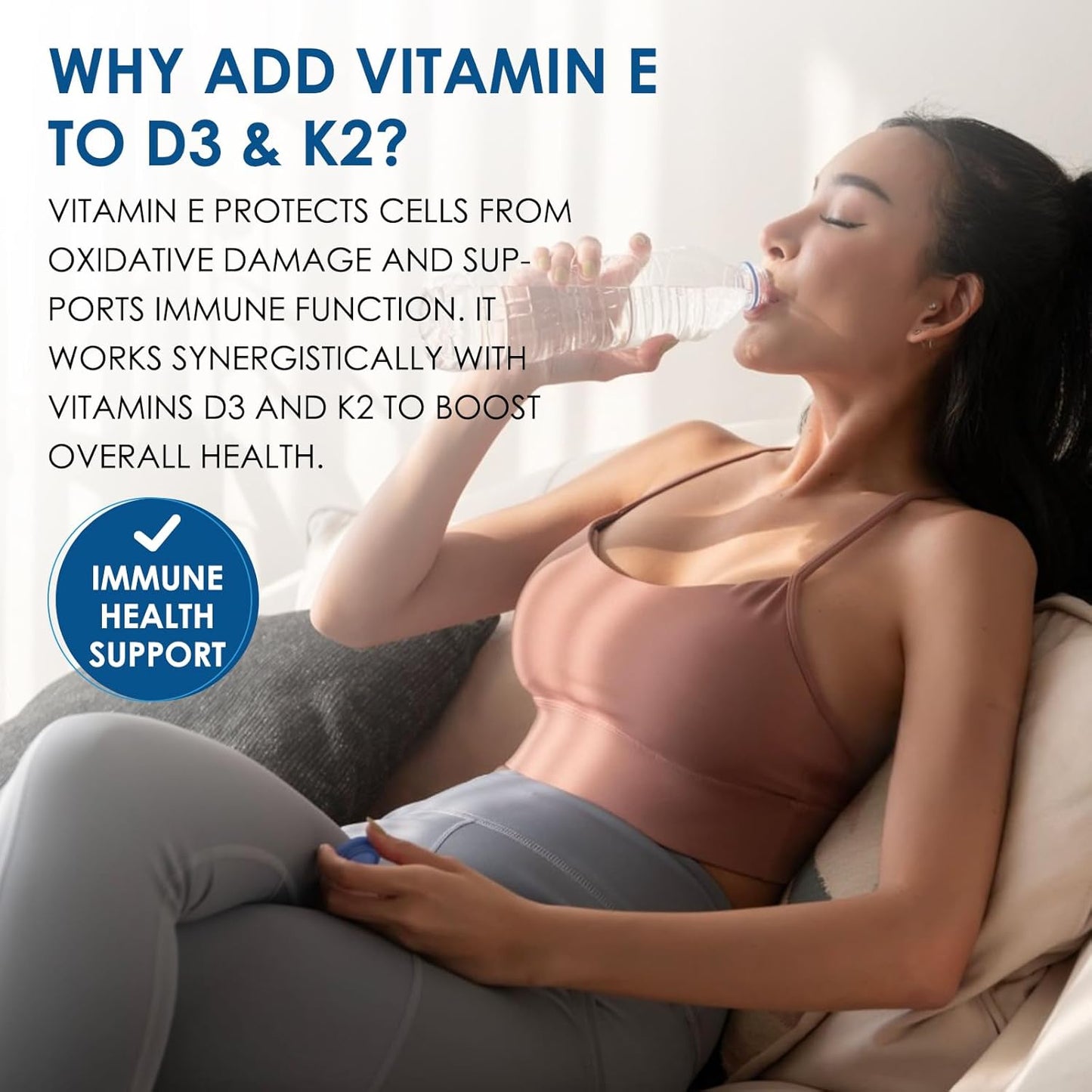 NATURE TARGET Vitamin D3 K2 with Ca & Mg & Omega-3s- 6-in-1 Complex - 5000 IU Vitamin D3, 120 mcg K2, Max Strength Bone,Heart,Immune - 120 Servings