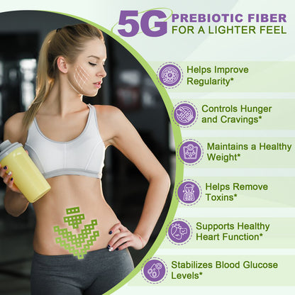 NATURE TARGET Daily Fiber Supplement: Soluble Prebiotic Fiber, Whole Food, GF/SF Free, Keto – Supports Gut/Digestive Health, Regularity – 70 Servings