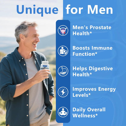 ZEBORA Probiotics for Men 100 Billion CFU - Probiotics & Prebiotics & Enzymes - 90 Veg Capsules