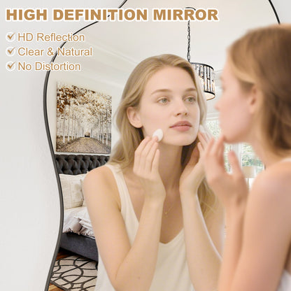 Irregular Wavy Wall Mirror – Asymmetrical Shape, HD Reflection, Modern Decor for Bedroom, Bathroom, Living Room