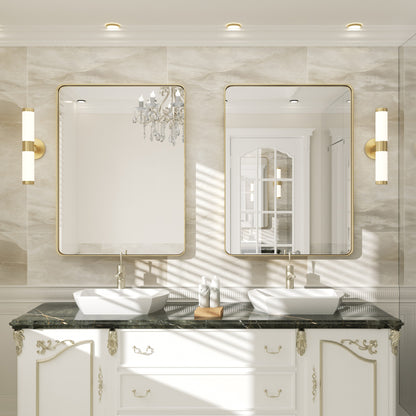 PAIHOME Gold Framed Wall Mirror-Rectangular Bathroom Vanity Mirror with Anti-Corrosion Frame for Hallway Decor