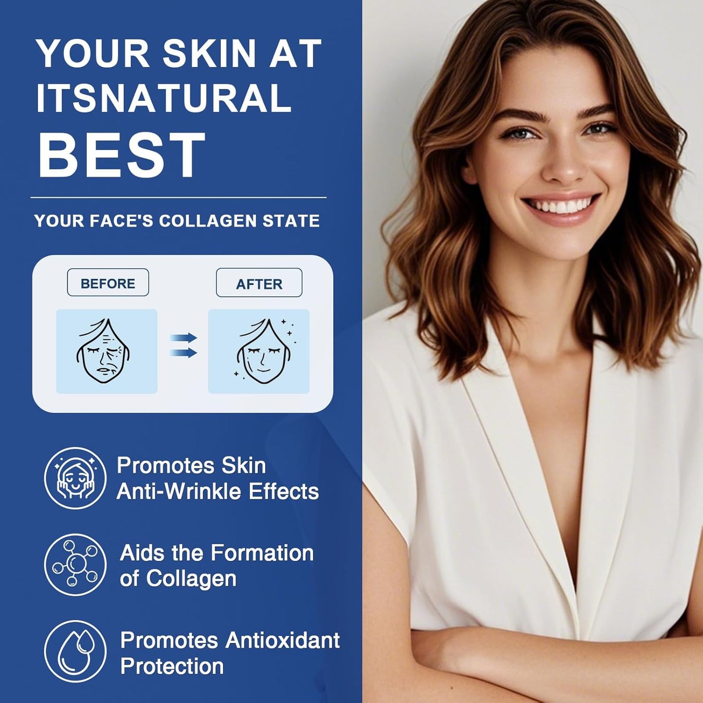 ZEBORA Marine Collagen: Wild Fish Collagen (I,III)+Keratin+MV+HA+Niacin+VC+Bio+18A – Anti-Aging,Skin/Hair/Nails/Jt/Bone/Imm/Energy – 35 Servings