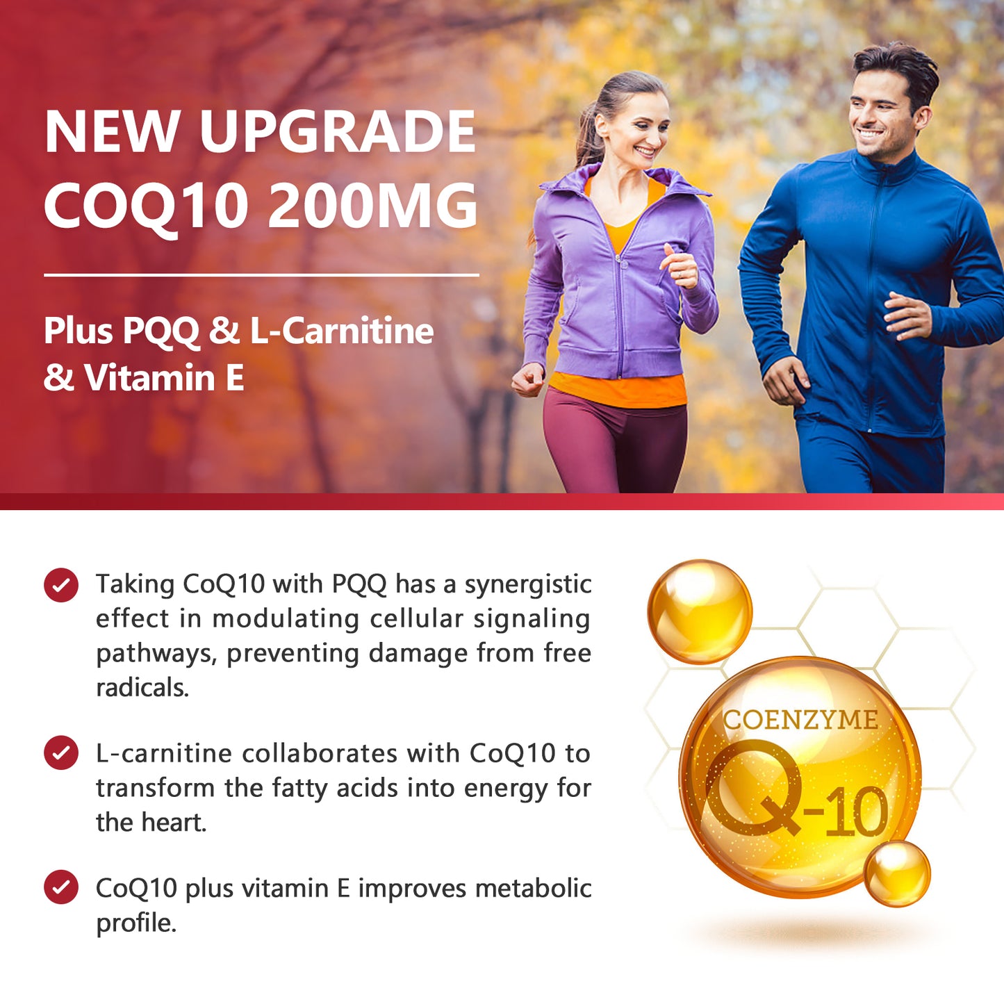 Nature Target CoQ10-200mg softgels +PQQ+L-Carnitine+Omega-3s, High Absorption with BioPerine, Supports Heart, Immune & Energy - 120 Servings