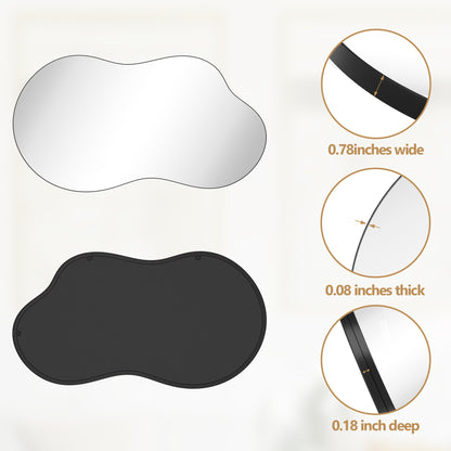 Irregular Wavy Wall Mirror – Asymmetrical Shape, HD Reflection, Modern Decor for Bedroom, Bathroom, Living Room