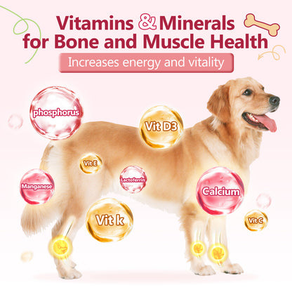 ZEBORA Dog Glucosamine – with chondroitin, MSM, hemp, turmeric, omega-3 & calcium; supports hip, joint, pain relief & skin health – 120 chews