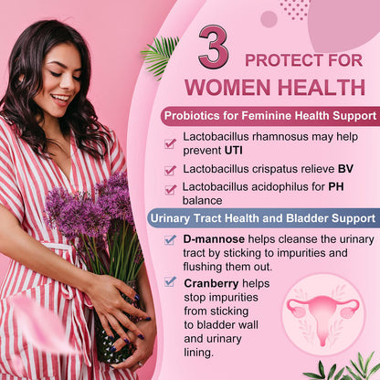 NATURE TARGET Women’s 60B CFUs Probiotic : 14 organic strains, cranberry, D-mannose, prebiotics – supports digestive, immune, women’s health - 90tabs