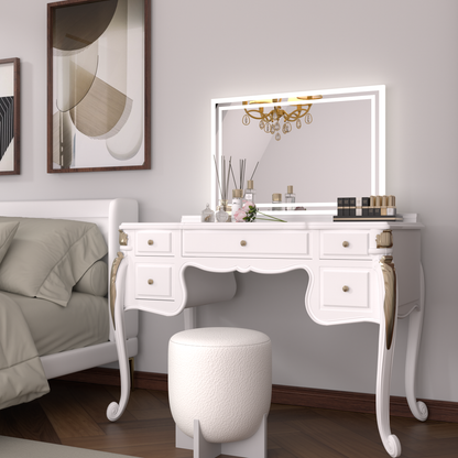 PAIHOME Backlit Bathroom Mirror with Anti-Fog - Dimmable Wall-Mounted Vanity Mirror with 3 Color Temperatures and Memory Function